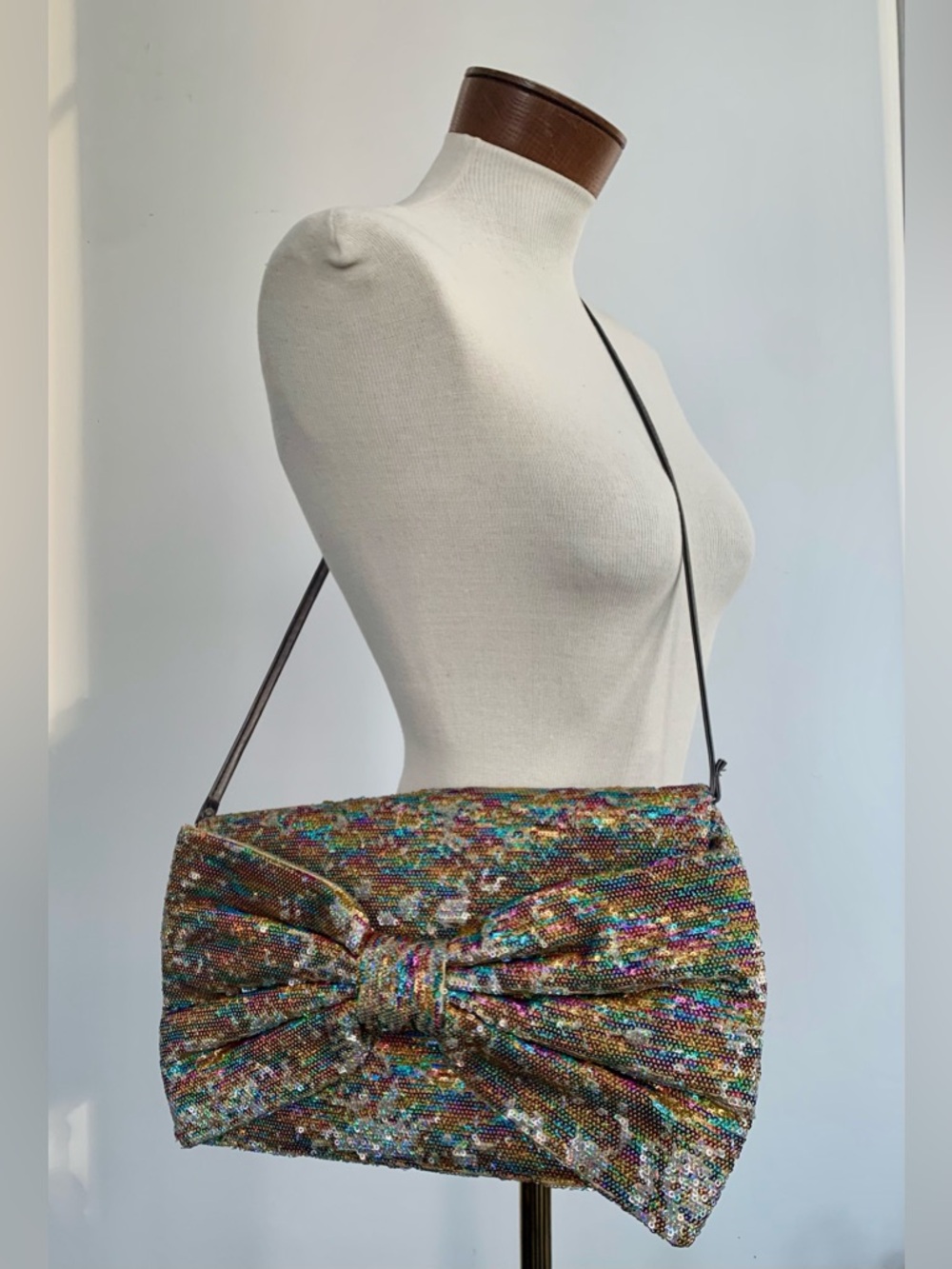 Betsey Johnson Multicolor Sequin Bow Crossbody Bag